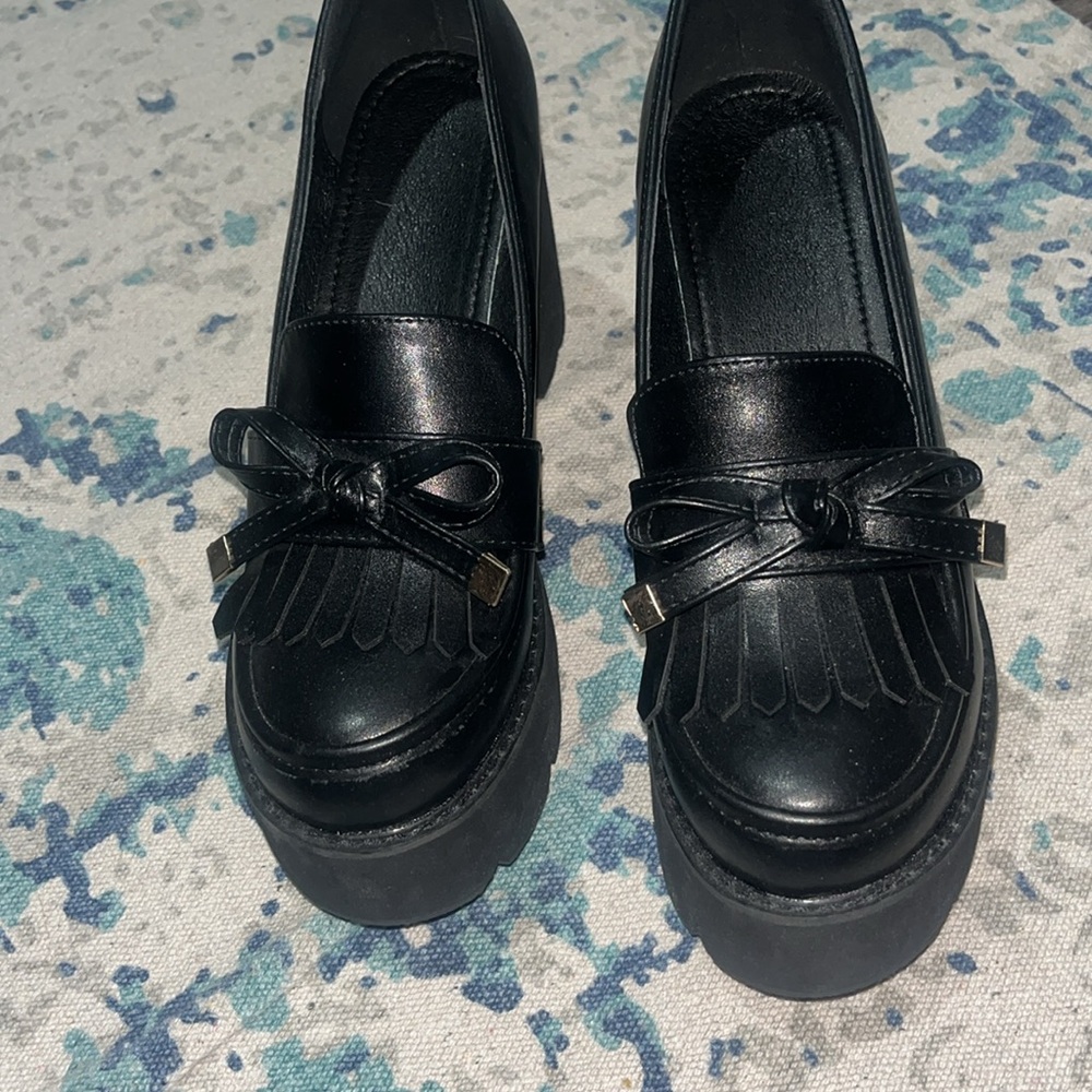 Black Platform Loafers - Picture 2 of 5